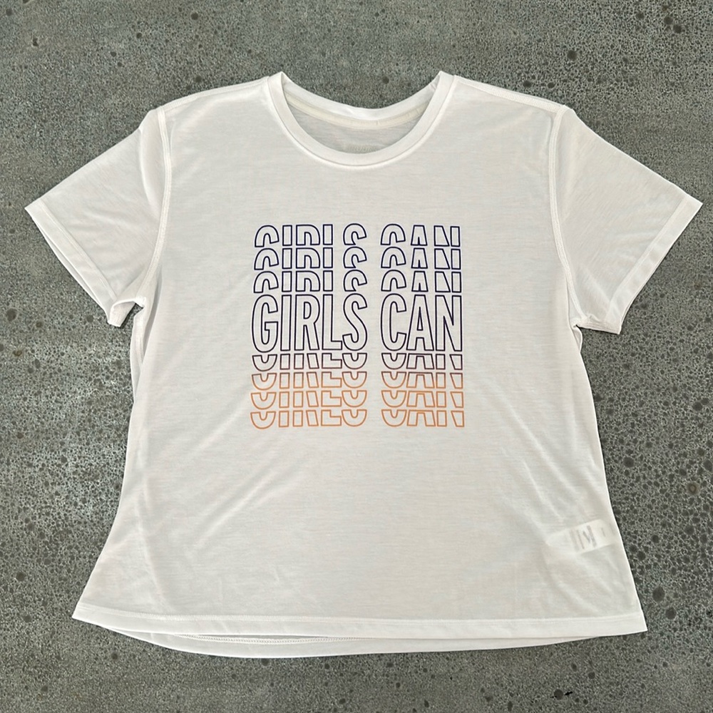 Brooks ‘Girls Can’ Empower Collection Short Sleeve Tee Shirt Size Large